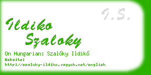 ildiko szaloky business card